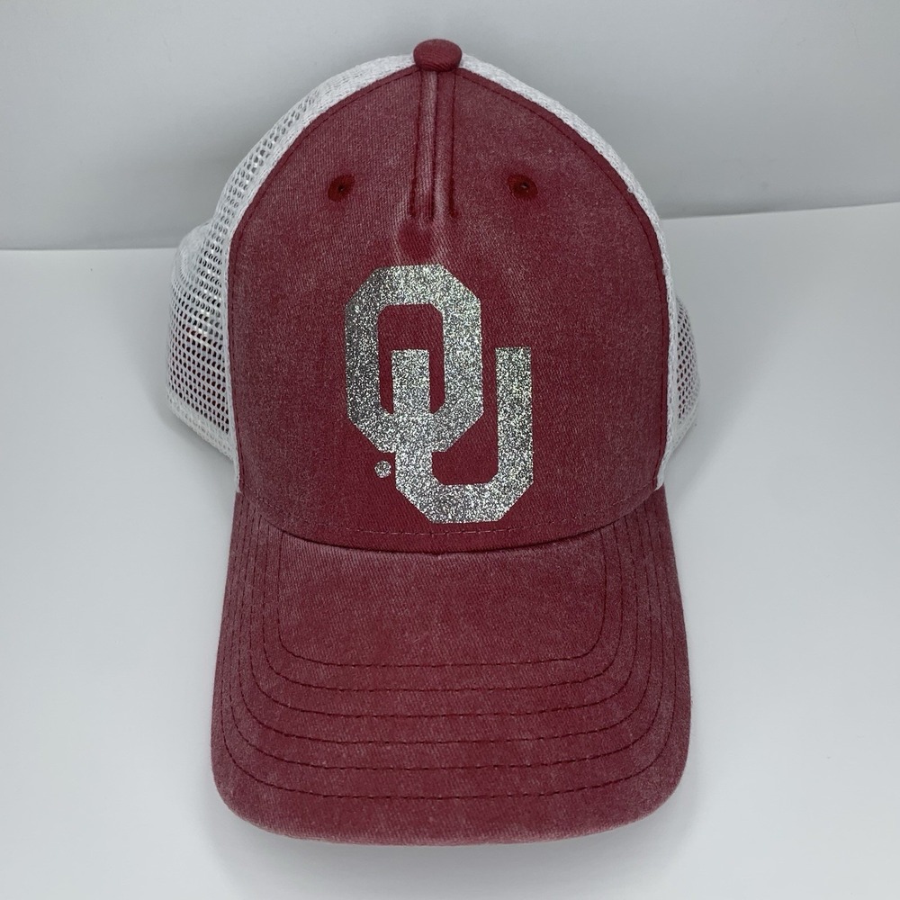 Oklahoma Sooners OU Hat Womens Glitter Sparkle Adjustable Snap TOW Baseball Cap